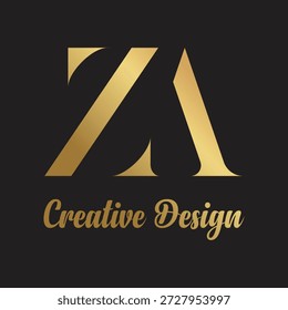Creative ZA logo design. Luxury AZ logo design