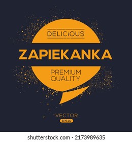 Creative (Zapiekanka) logo, Zapiekanka sticker, vector illustration.