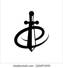 Creative Zcombination Sword and Swirl Illustration