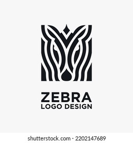 Vector de diseño de logotipo de cebra creativa