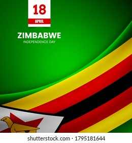 Creative Zimbabwe flag on fabric texture. Vintage style independence day background