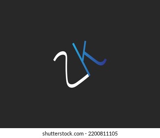 Creative ZK Letter Logo Design Vector Template