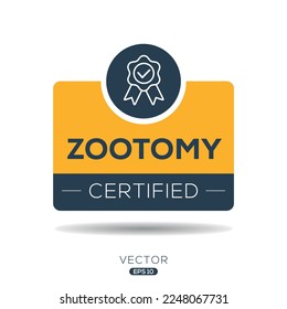 Creative (Zootomy) Certified badge, vector illustration.