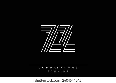 Creative ZZ lines letter logo design. A simplistic and elegant abstract logo design with linear patterns and initials, suitable for contemporary branding.