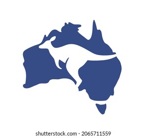 CREATIVEDESIGN OF AUSTRALIA MAP AND KANGAROO