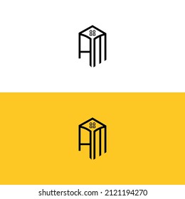 Creative-initial-letters-AM-Home-and-Construction-logo.It will be suitable for which company name or brand name start those initial.
