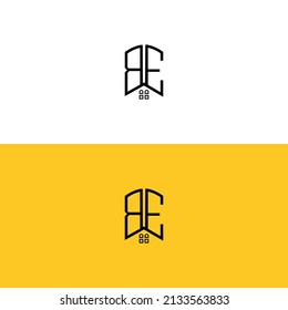 Creative-initial-letters-BE-Home-and-Construction-logo.It will be suitable for which company name or brand name start those initial