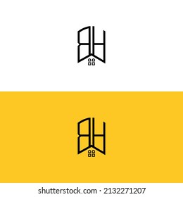 Creative-initial-letters-BH-Home-and-Construction-logo.It will be suitable for which company name or brand name start those initial