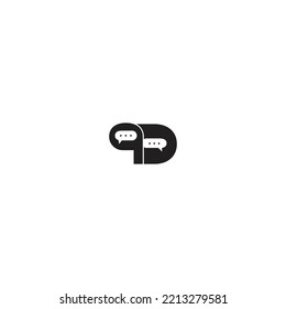 Creative-initial-letters-PD-Chatting Letter-logo.It will be suitable for which company name or brand