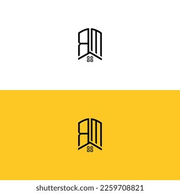Creative-initial-letters-RM-Home-and-Construction-logo.It will be suitable for which company name or brand