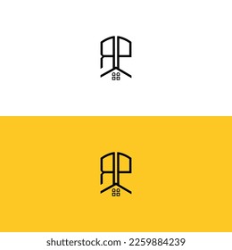 Creative-initial-letters-RP-Home-and-Construction-logo.It will be suitable for which company name or brand
