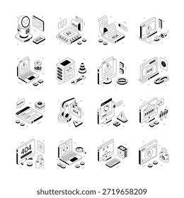 Kreativ gestaltete erstaunliche Illustrationen Satz von Webseiten Fehler in modernen Design-Stil