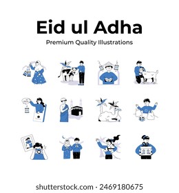 Creatively crafted eid al adha illustration, islamic religious festival
