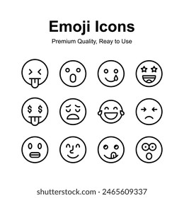 Iconos de emojis creados creativamente, conjunto de Vectores de expresiones lindas