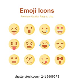 Creatively crafted emoji icons, cute expressions vector set