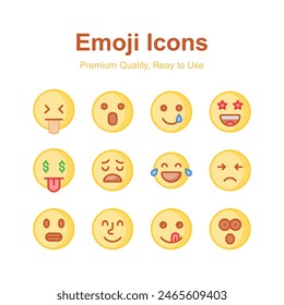 Iconos de emojis creados creativamente, conjunto de Vectores de expresiones lindas