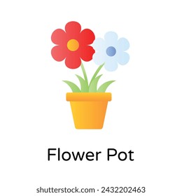 Flores creadas creativamente olla en estilo de moda, estilo único vector