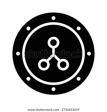 Creatively crafted glyph icon showing ripple currency concept