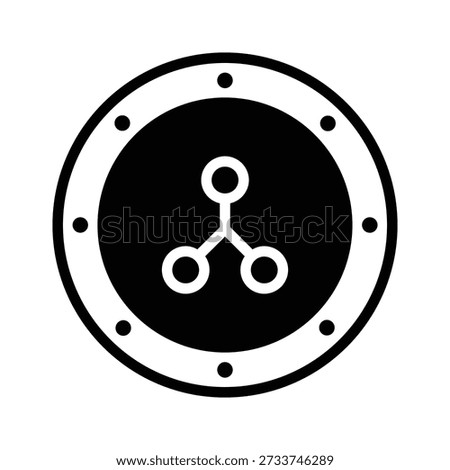 Creatively crafted glyph icon showing ripple currency concept