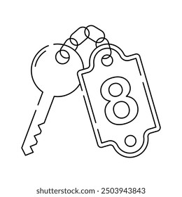 Creatively crafted hotel key icon, ideal for hospitality, lodging, or travel