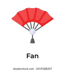 Creatively crafted icon of chinese fan modern design style, ready to use vector
