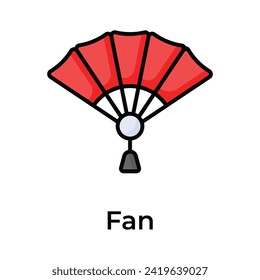Creatively crafted icon of chinese fan modern design style, ready to use vector