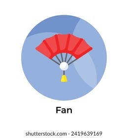 Creatively crafted icon of chinese fan modern design style, ready to use vector