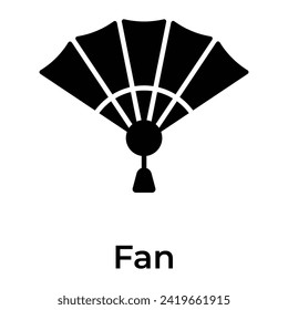 Creatively crafted icon of chinese fan modern design style, ready to use vector