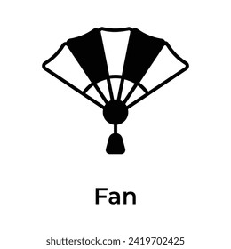Creatively crafted icon of chinese fan modern design style, ready to use vector