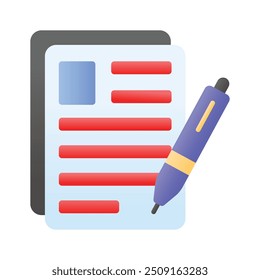 Icono de páginas creado de forma creativa que se utiliza normalmente para escribir, imprimir o documentar