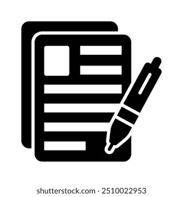 Creatively crafted icon of pages typically used for writing, printing, or documentation purposes