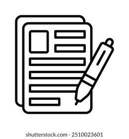 Creatively crafted icon of pages typically used for writing, printing, or documentation purposes