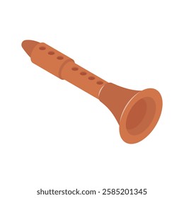 Creatively crafted isometric icon of flute in trendy style