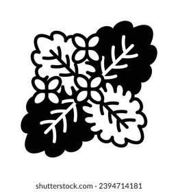Creatively crafted vector of melissa, healthy food, herbal or green tea ingredients