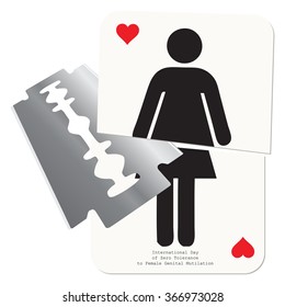Creatively cut gaming card on the topic Female Genital Mutilation