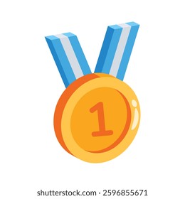 Creatively designed 3d icon showing first position medal