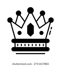 Diseñado creativamente increíble icono de glifo de la corona en estilo de moda