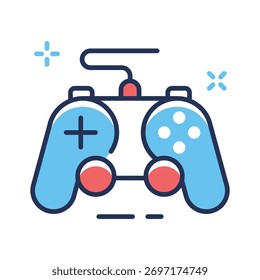 Creativamente diseñado increíble icono de controlador de juegos en estilo de diseño moderno
