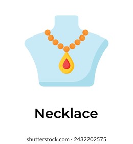 Creatively designed amazing icon of gold necklace in editable style