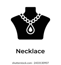 Creatively designed amazing icon of gold necklace in editable style