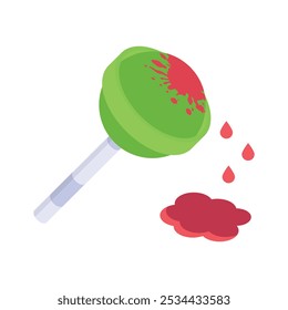 Creatively designed bloody lollipop isometric vector