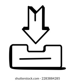 Creatively designed doodle icon of download data 