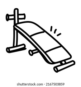 Icono de doodle de diseño creativo del banco de gimnasia 

