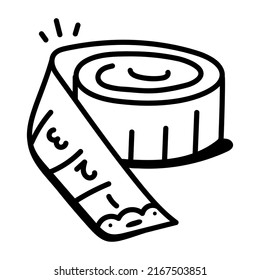 Creatively designed doodle icon of inches tape 

