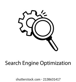 Creatively designed doodle icon of search engine optimization 

