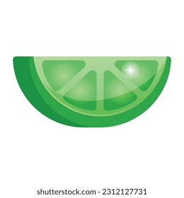 Creatively designed flat icon of lime slice 