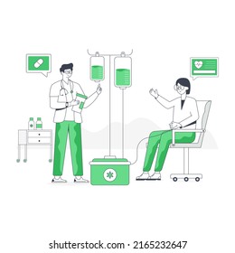 Ilustración plana y de diseño creativo de la donación de sangre 

