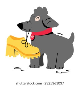 Ilustración plana de mascado de perro diseñada de forma creativa