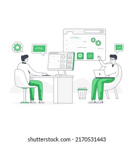 Kreativ gestaltete flache Illustration der SEO-Analyse


