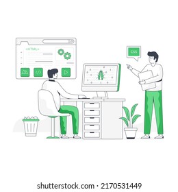 Ilustración plana de diseño creativo del análisis de SEO

